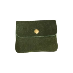 Petit Porte-monnaie - Cuir Suede Kaki Foncé