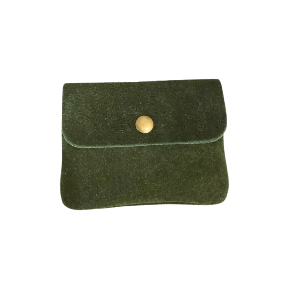 Petit Porte-monnaie - Cuir Suede Kaki Foncé