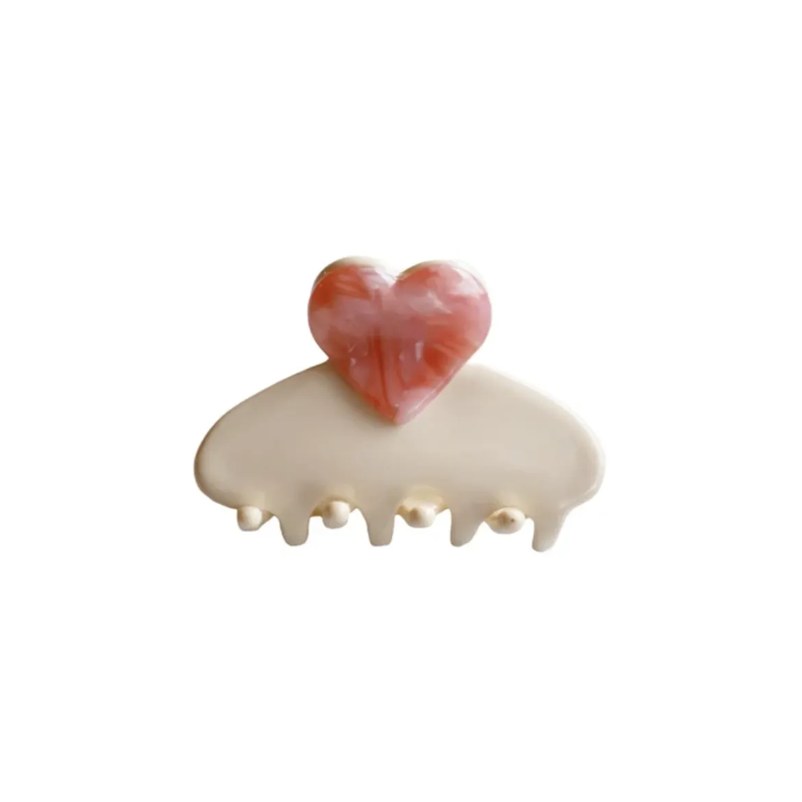 Pince à cheveux Constance - Off-White/Rose