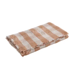 Plaid Vice Versa Frange - Lin Lavé Cottage - Terracotta 140x250 cm