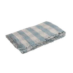 Plaid Vice Versa Frange - Lin Lavé Cottage - Nuage 140x250 cm