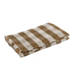 Plaid Vice Versa Frange - Lin Lavé Cottage - Havane 140x250 cm