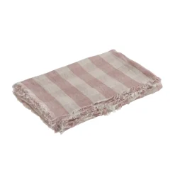 Plaid Vice Versa Frange - Lin Lavé Cottage - Bois de Rose 140x250 cm