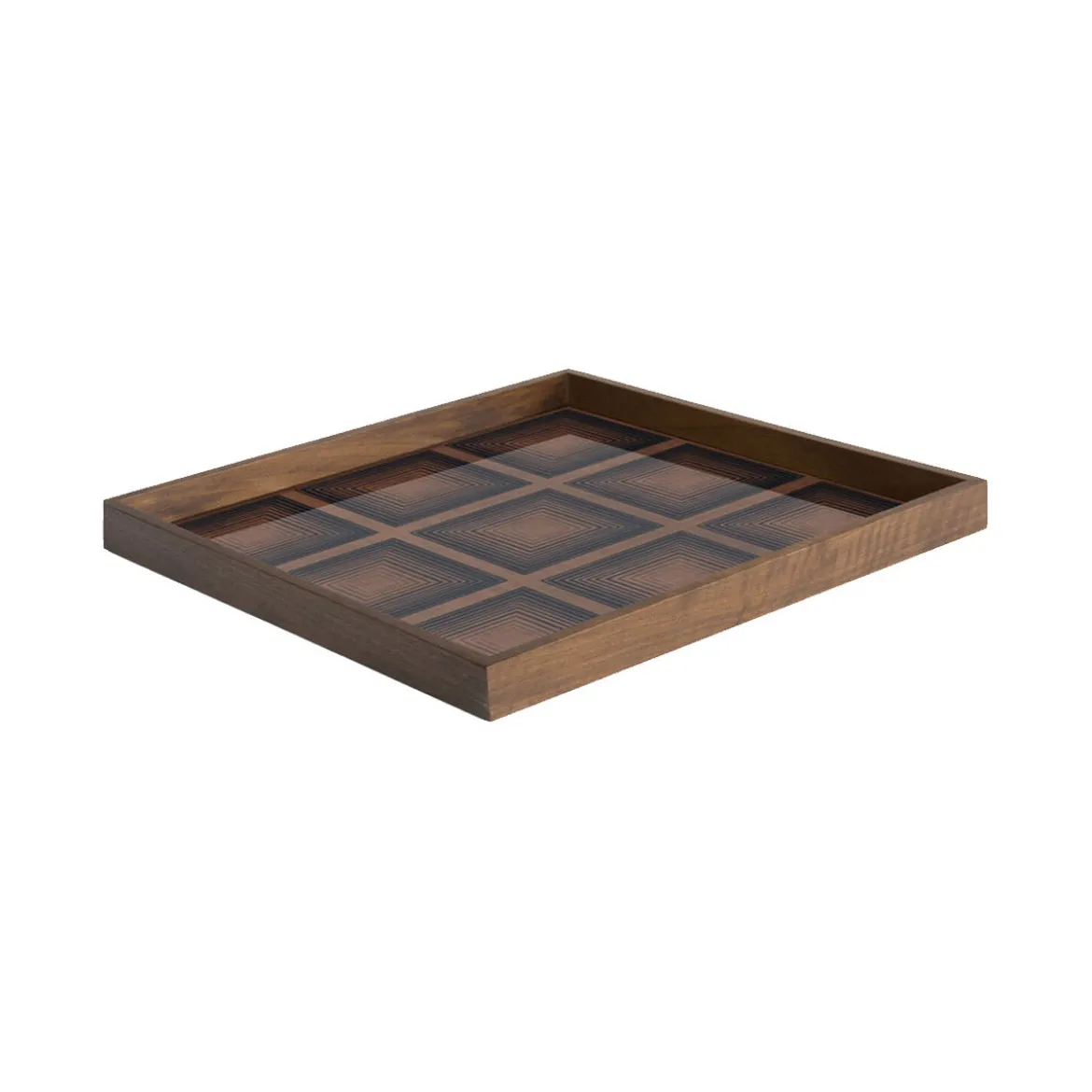 Plateau carré en verre Ink Squares