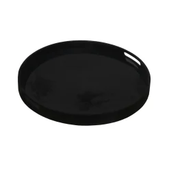 Plateau miroir fortement vieilli Charbon - Ø 48 cm
