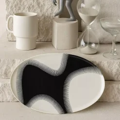 Plateau ovale Geometrica - Wave