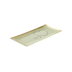 Plateau Rectangle L - Coeur - Blanc - 10 x 21 cm