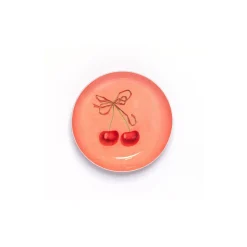 Plateau Rond en Émail - Cerises