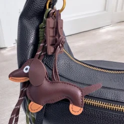 Porte-clés et bijou de sac - Chien et Chocolat Brun