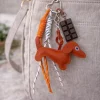 Porte-clés et bijou de sac - Chien Orange