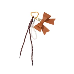 Porte-clés et bijou de sac - Noeud Perles Brun