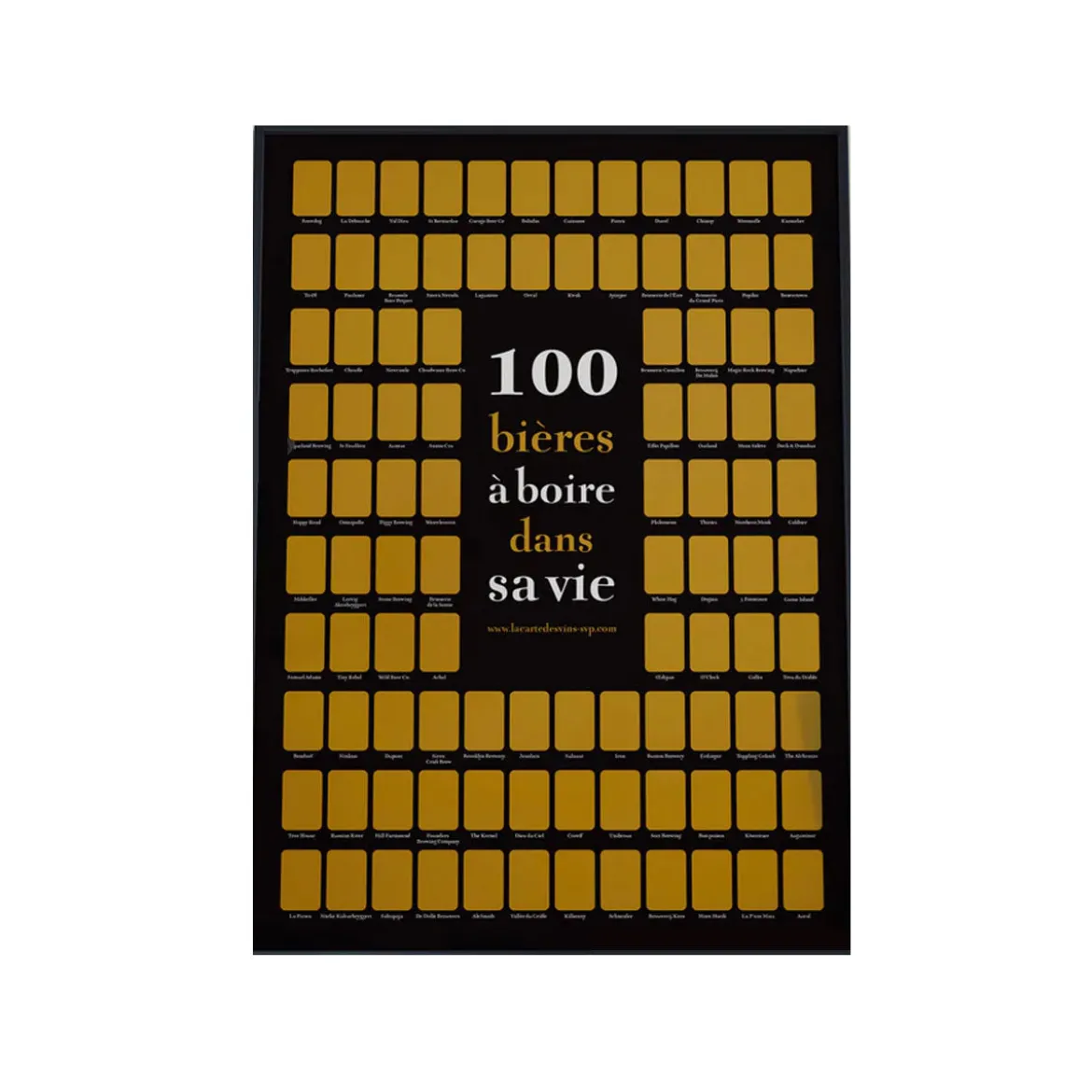 Poster à gratter 100 Bières à Boire dans sa Vie - 50 cm x 70 cm