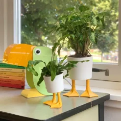 Pot / Jardinière Pieds Canards - Jaune & Blanc