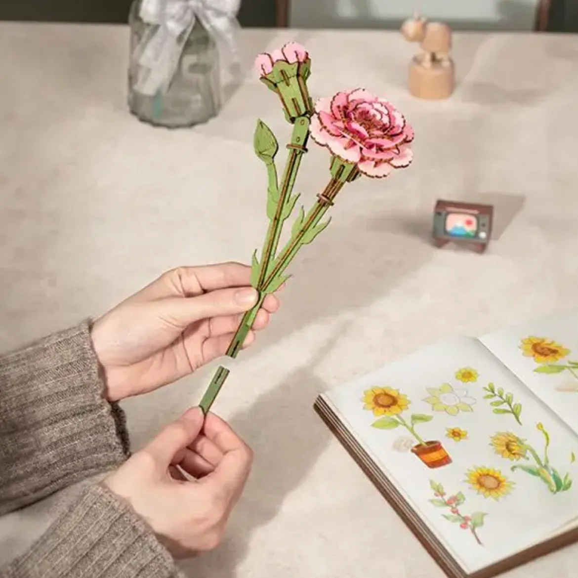 Puzzle 3D - Oeillet Rose