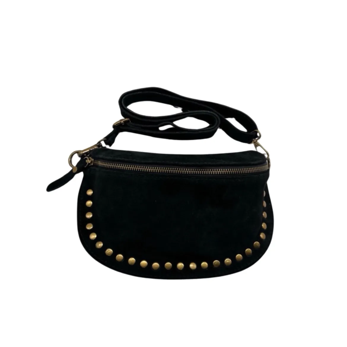Sac Banane Cuir Suede Dion - Noir