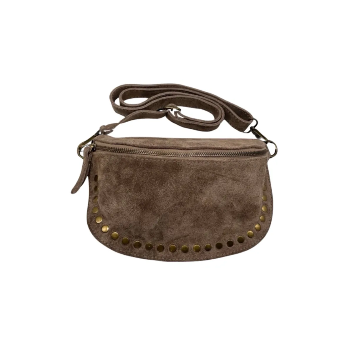 Sac Banane Cuir Suede Dion - Taupe
