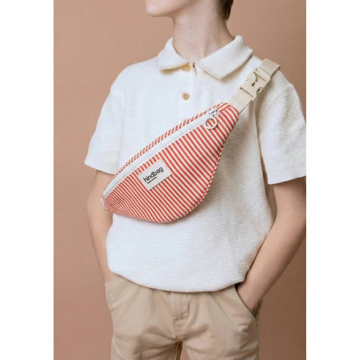 Sac Banane Enfant Augustin - Rayures Fines Rouge