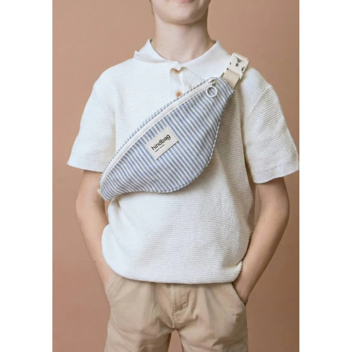 Sac Banane Enfant Augustin - Rayures Fines Bleu