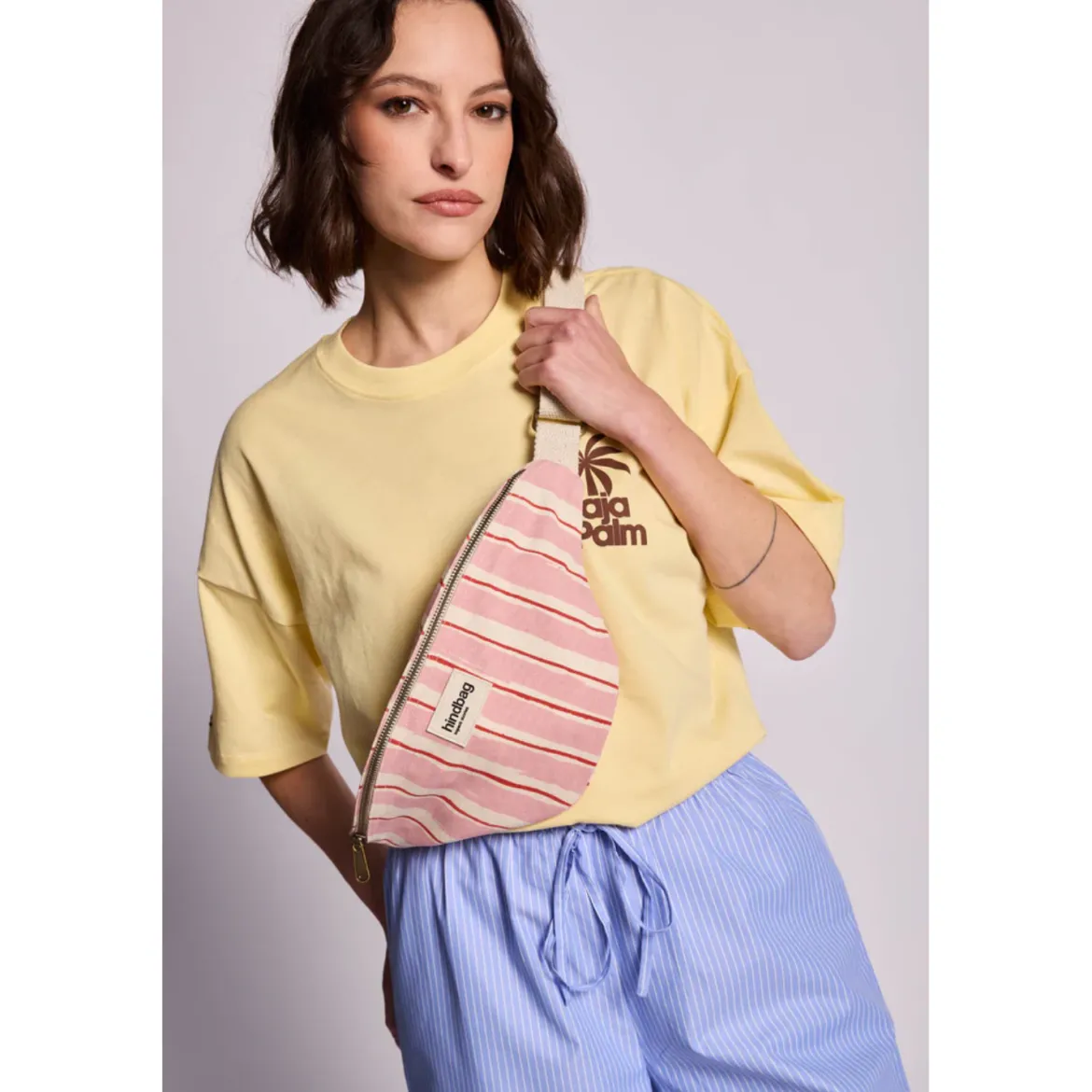 Sac Banane Olivia - Rayures Larges Rose
