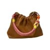 Sac bandoulière - Cuir Grainé Plissa Camel