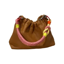 Sac bandoulière - Cuir Grainé Plissa Camel