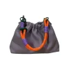 Sac bandoulière - Cuir Grainé Plissa Lilas
