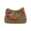 Sac bandoulière - Cuir Suede Plissa Beige