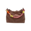 Sac bandoulière - Cuir Suede Plissa Rose