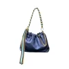 Sac Cuir Irisé Cordon - Plissa Bleu Royal