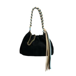 Sac Cuir Suede - Plissa M Noir