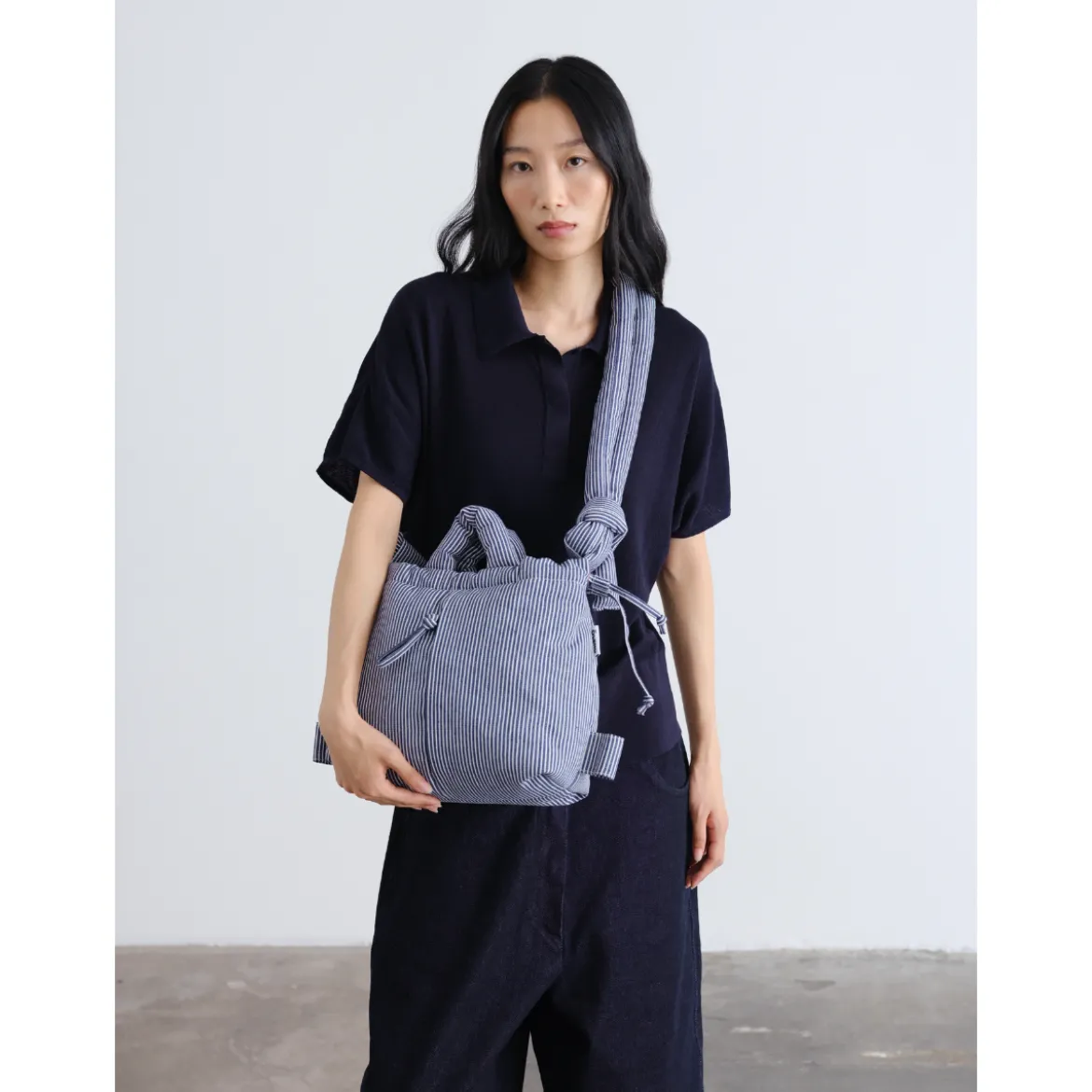 Sac Ona - Compact Cotton Navy Stripe