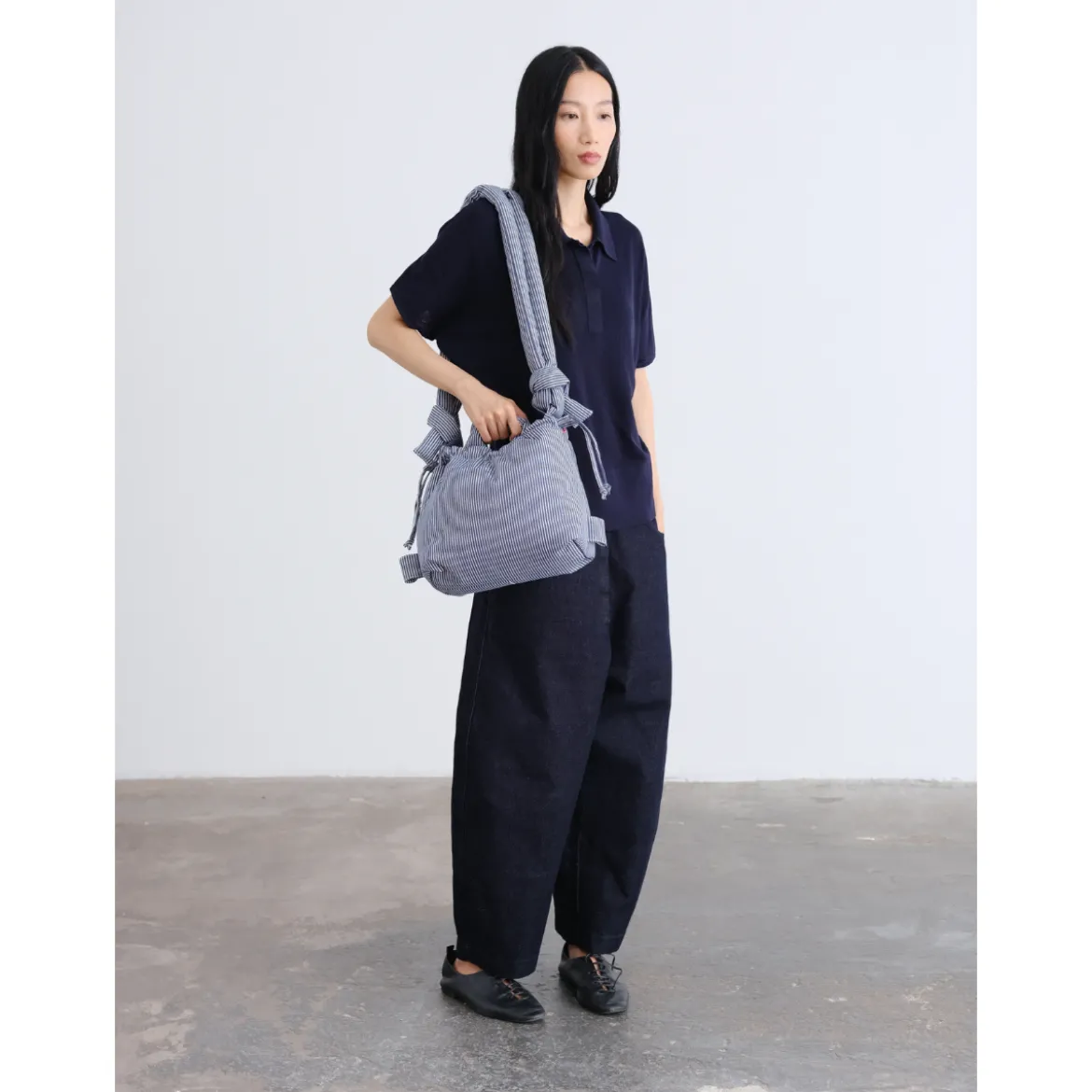 Sac Ona - Compact Cotton Navy Stripe