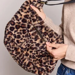 Sac Rosa Teddy en fourrure - Léopard