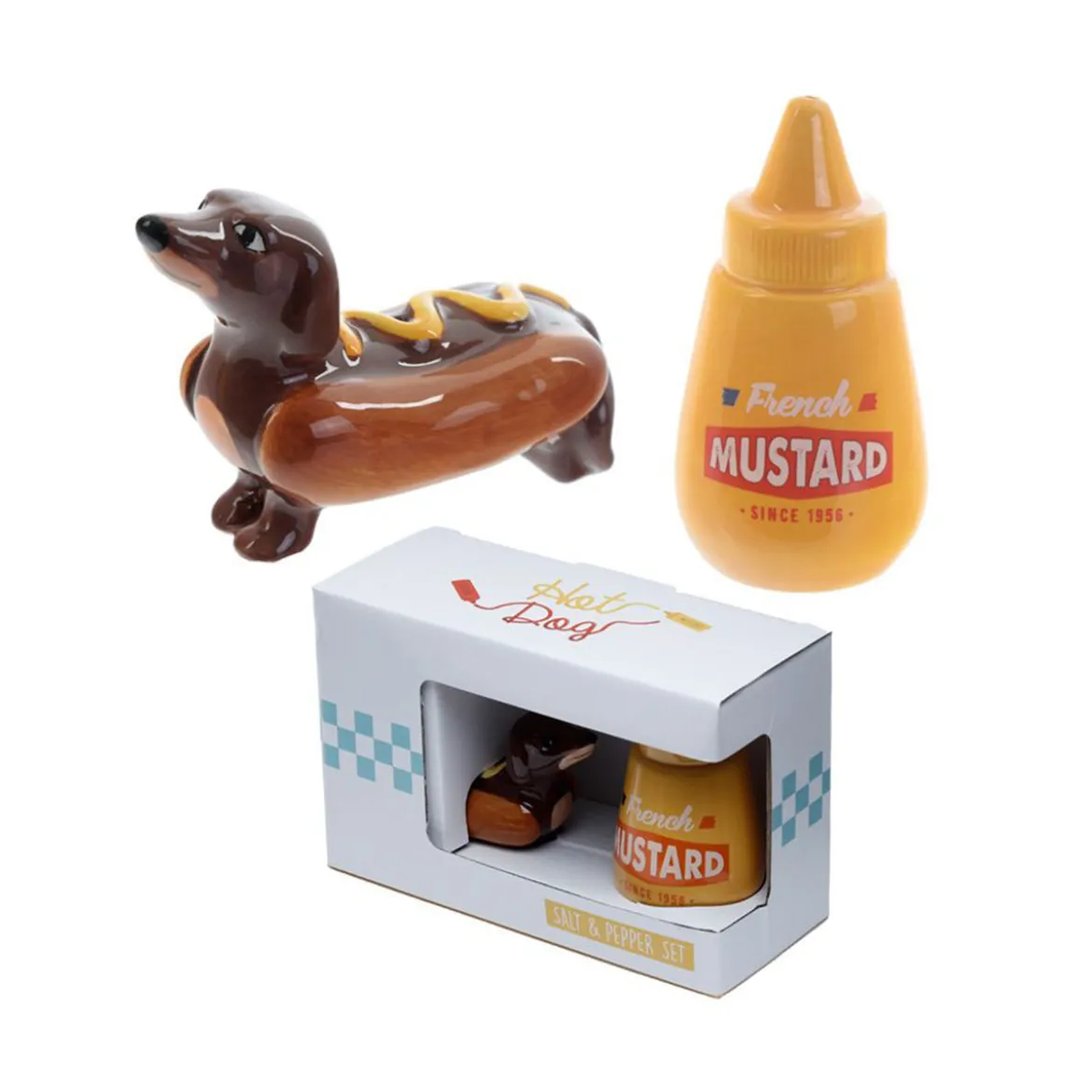 Salière & Poivrière Chien Saucisse Moutarde