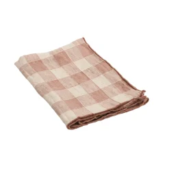 Serviette Bourdon Toile Vichy Vintage - Rose/Bourdon Bois