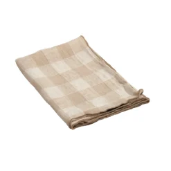 Serviette Bourdon Toile Vichy Vintage - Crème/Bourdon Crème
