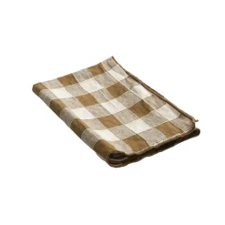 Serviette Bourdon Toile Vichy Vintage - Havane/Bourdon Havane