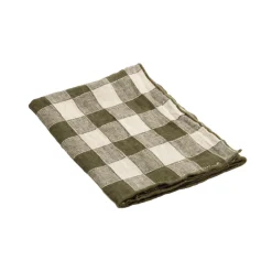 Serviette Bourdon Toile Vichy Vintage - Laurier/Bourdon Laurier