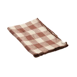 Serviette Bourdon Toile Vichy Vintage - Litchi/Bourdon Litchi