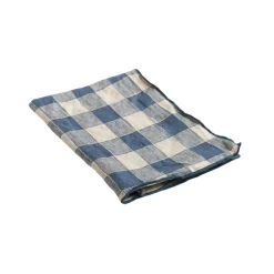 Serviette Bourdon Toile Vichy Vintage - Bleu de Delft/Bourdon Bleu
