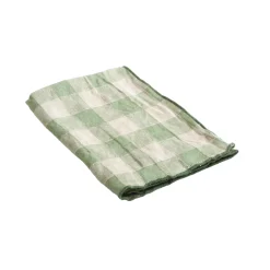 Serviette Bourdon Toile Vichy Vintage - Sauge/Bourdon Sauge