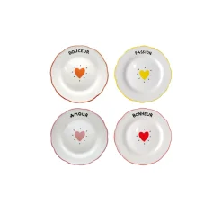 Set de 4 assiettes Amour Coeur 19 cm