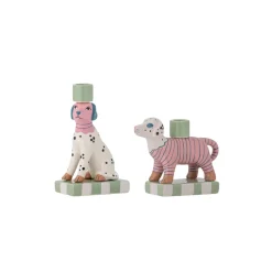 Set de 2 bougeoirs - Doglie Grès Rose