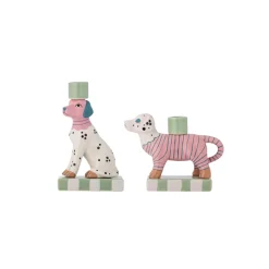Set de 2 bougeoirs - Doglie Grès Rose