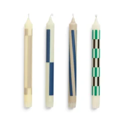 Set de 4 Bougies Pattern - Cream & Dark