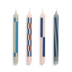 Set de 4 Bougies Pattern - Pink & Blues