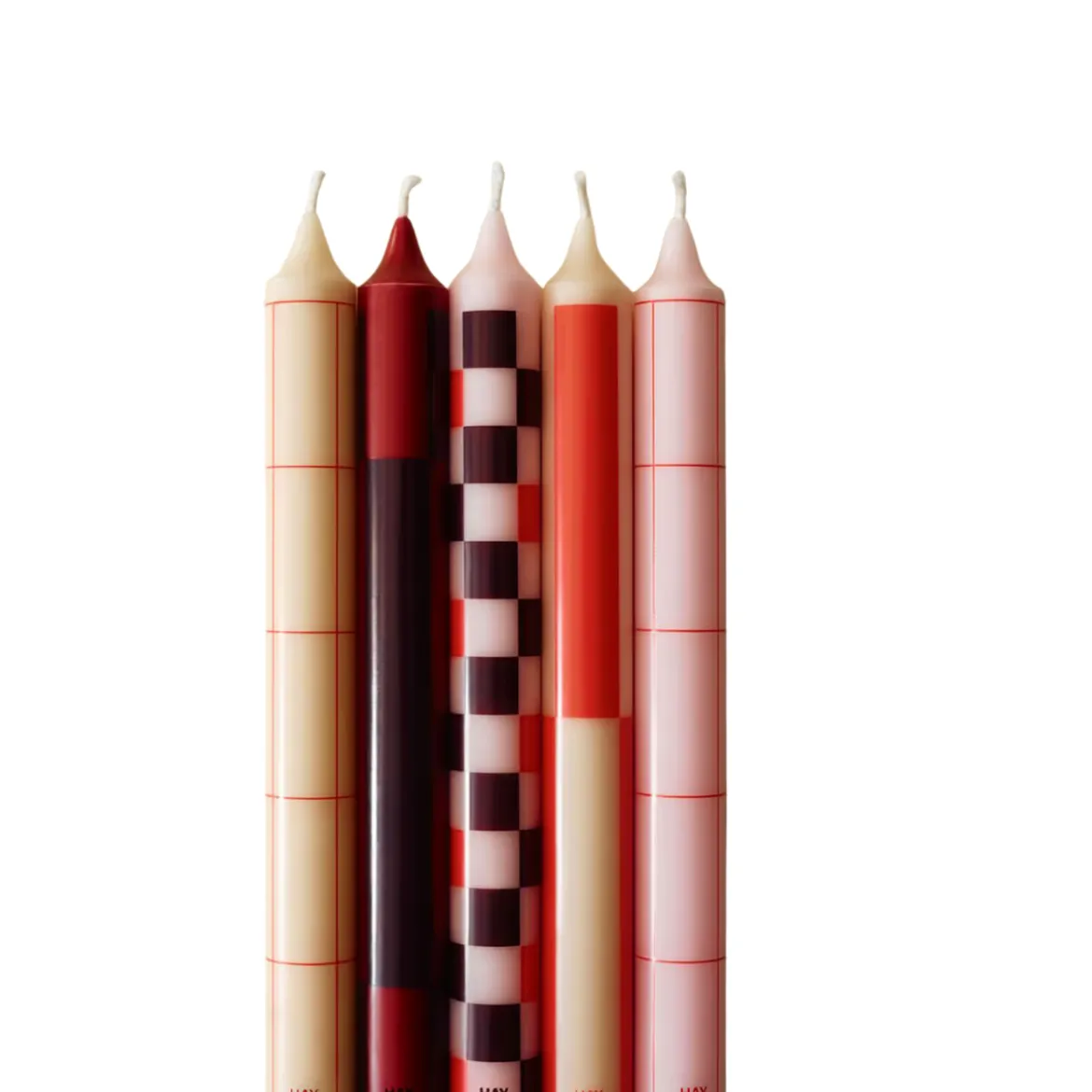 Set de 4 Bougies - Pattern reds and bordeaux
