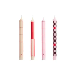 Set de 4 Bougies - Pattern reds and bordeaux
