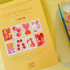 Set de 8 Cartes à peindre par numéro - Palette florale