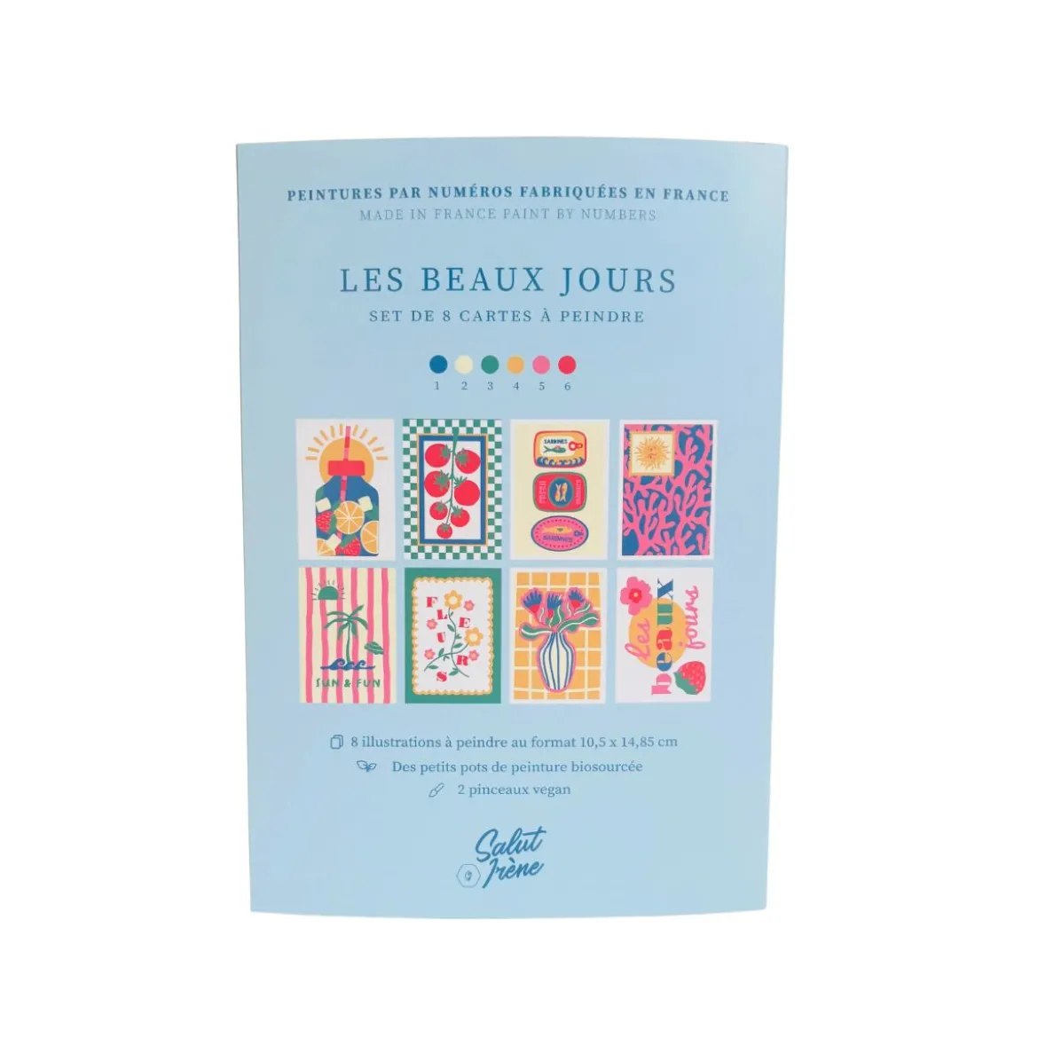 Set de 8 Cartes à peindre par numéro - Les beaux jours